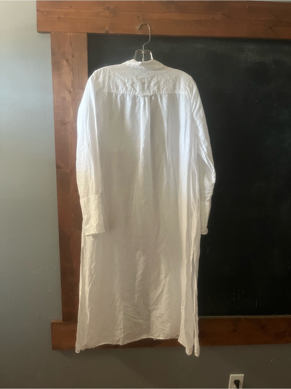 J.Crew White Longline Button-Front Shirt Dress size M euc - Picture 5 of 5